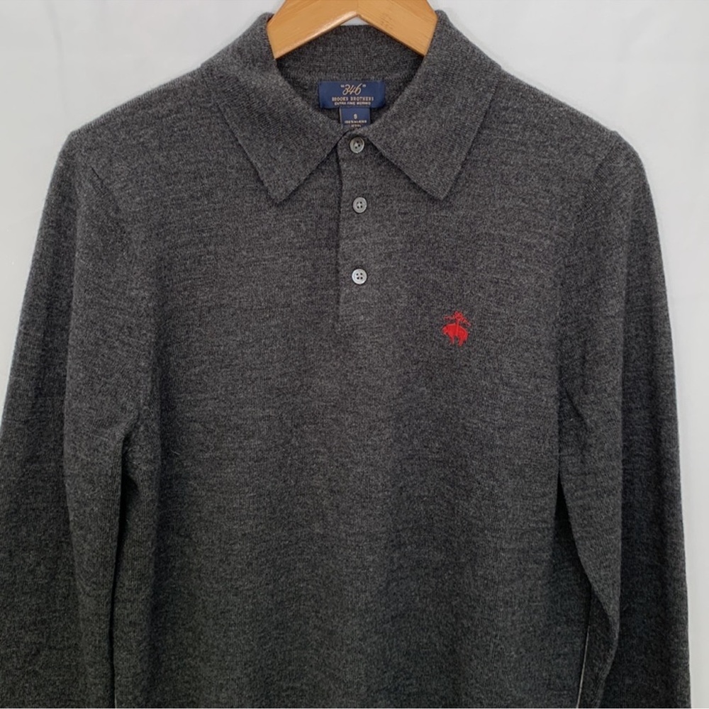 Brooks Brothers 346 Extra Fine Merino Wool Polo Sweater